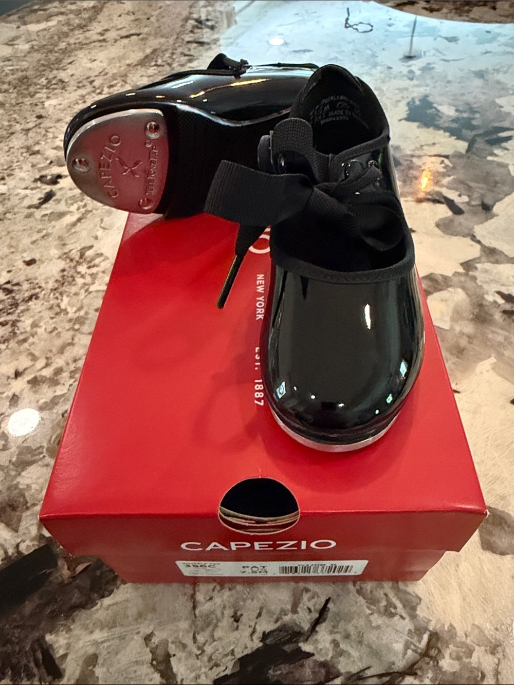 Capezio Black shuffle tap 356c Kids Tap Shoes with Ribbon Bow